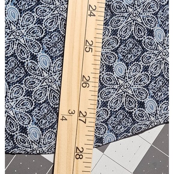 J. Jill Women’s Blue Print Top L Button Down Boho Chic Coastal Cowgirl Light - Picture 12 of 13